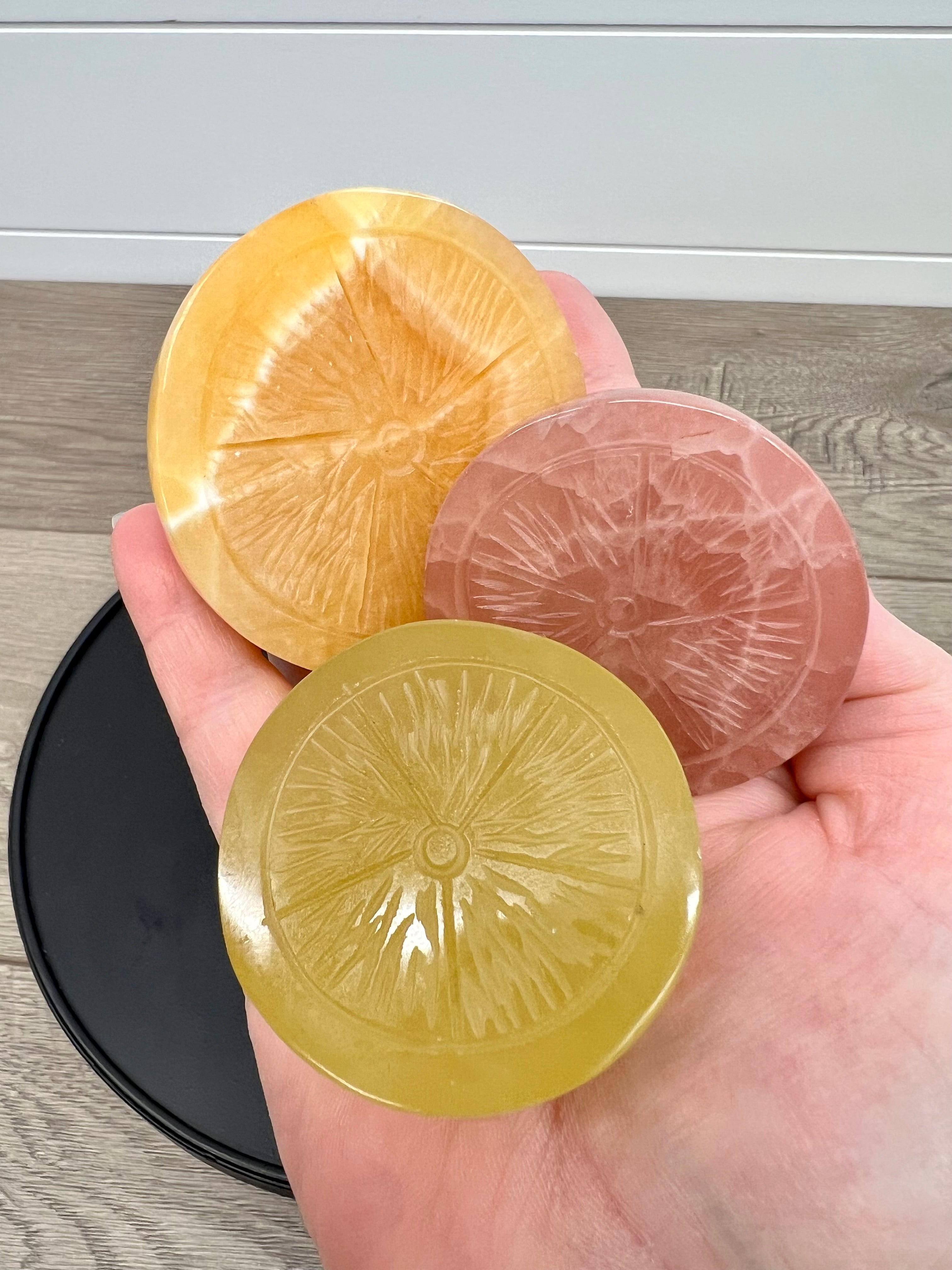Calcite Citrus Slices & Wedges | Lemon, Orange & Rose Calcite