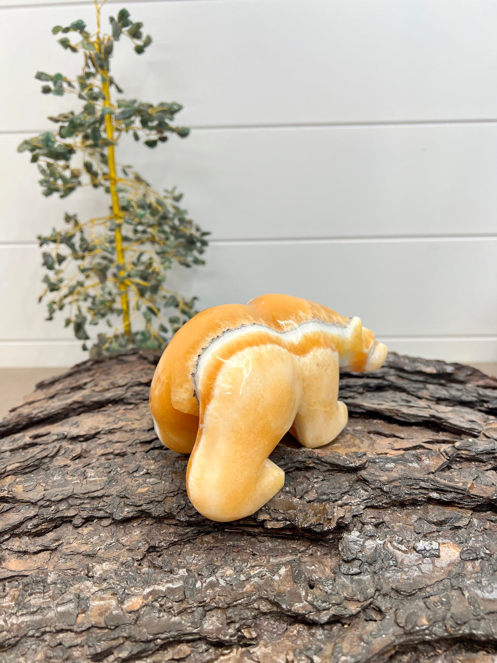 Banded Orange Calcite Bear -195