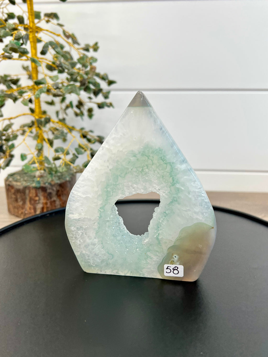 Mint Frost Druzy Agate Teardrop | 58