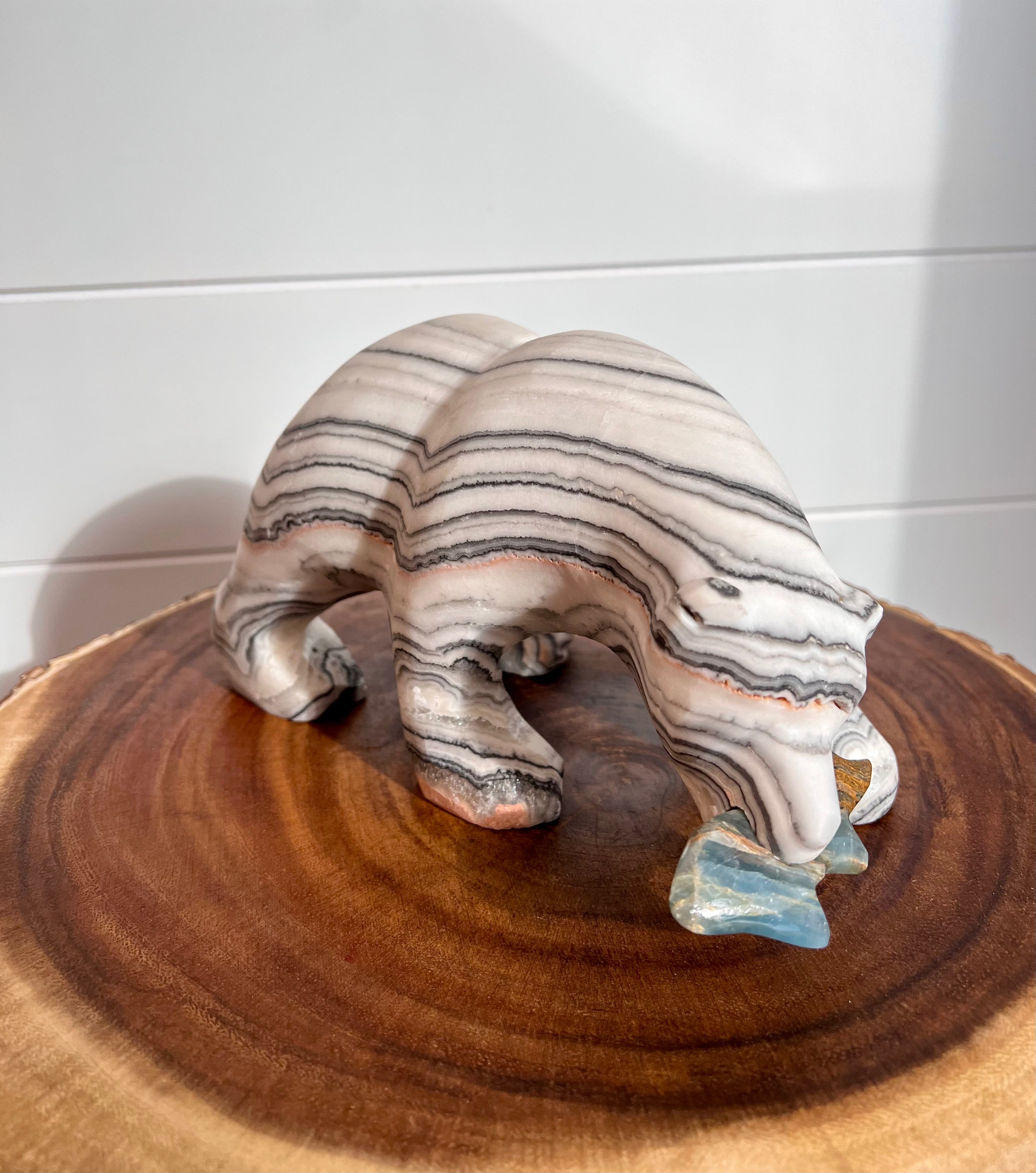 Mexican Zebra Calcite Bear - 333