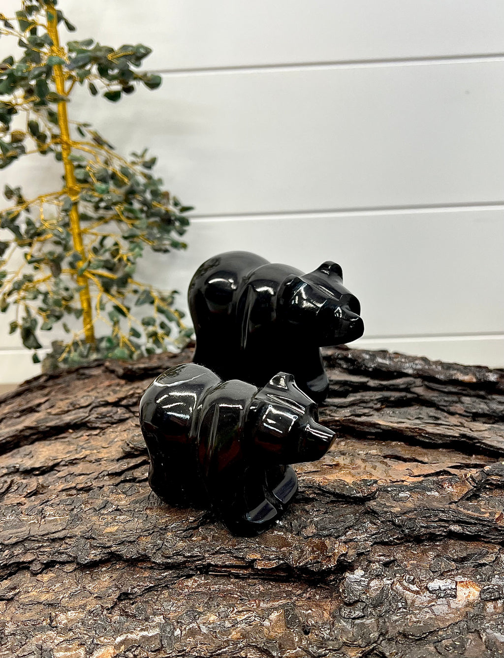 Hand Carved Black Onyx Bears - 35/49