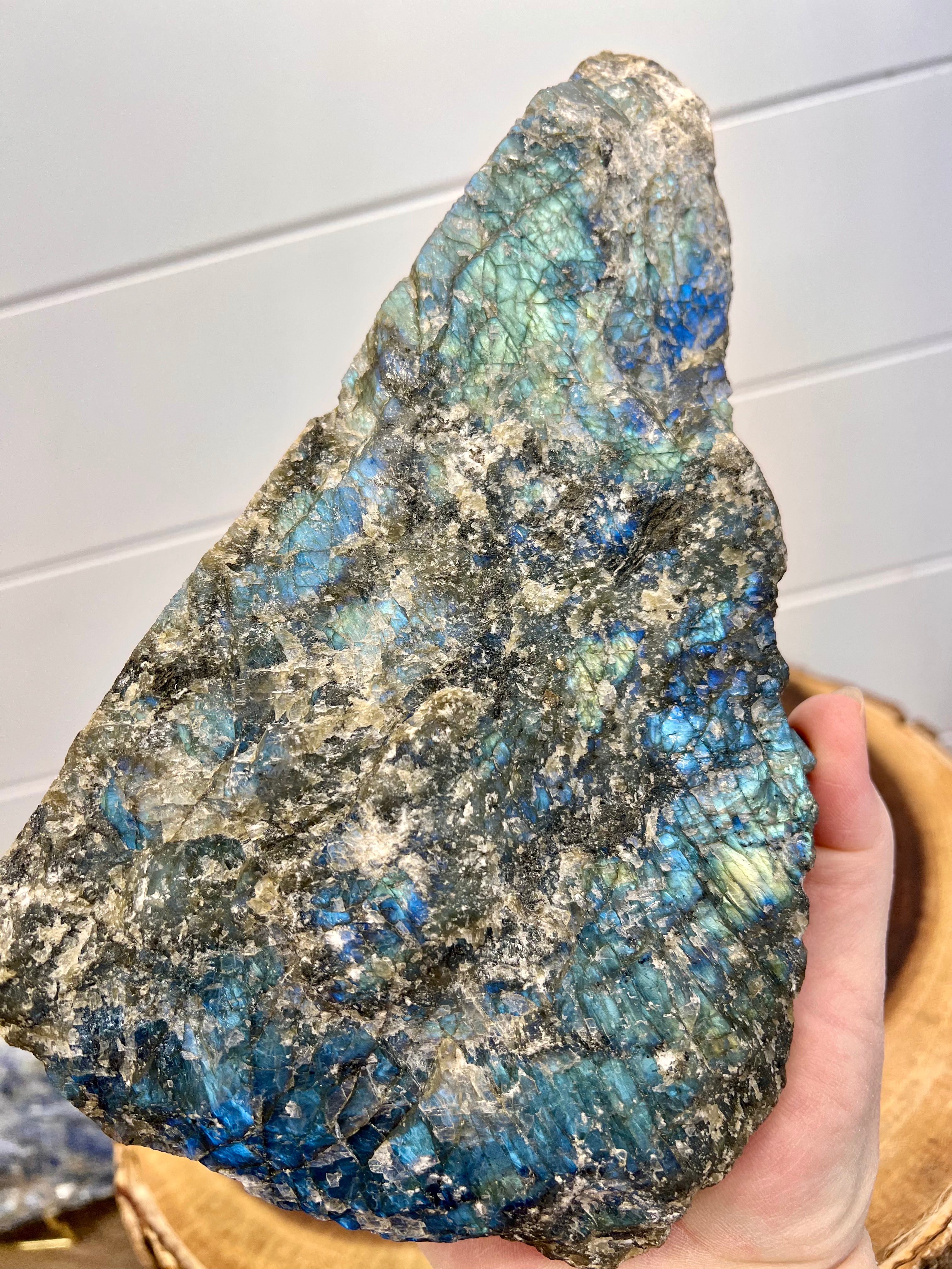 Half Polished Labradorite Freeform -114