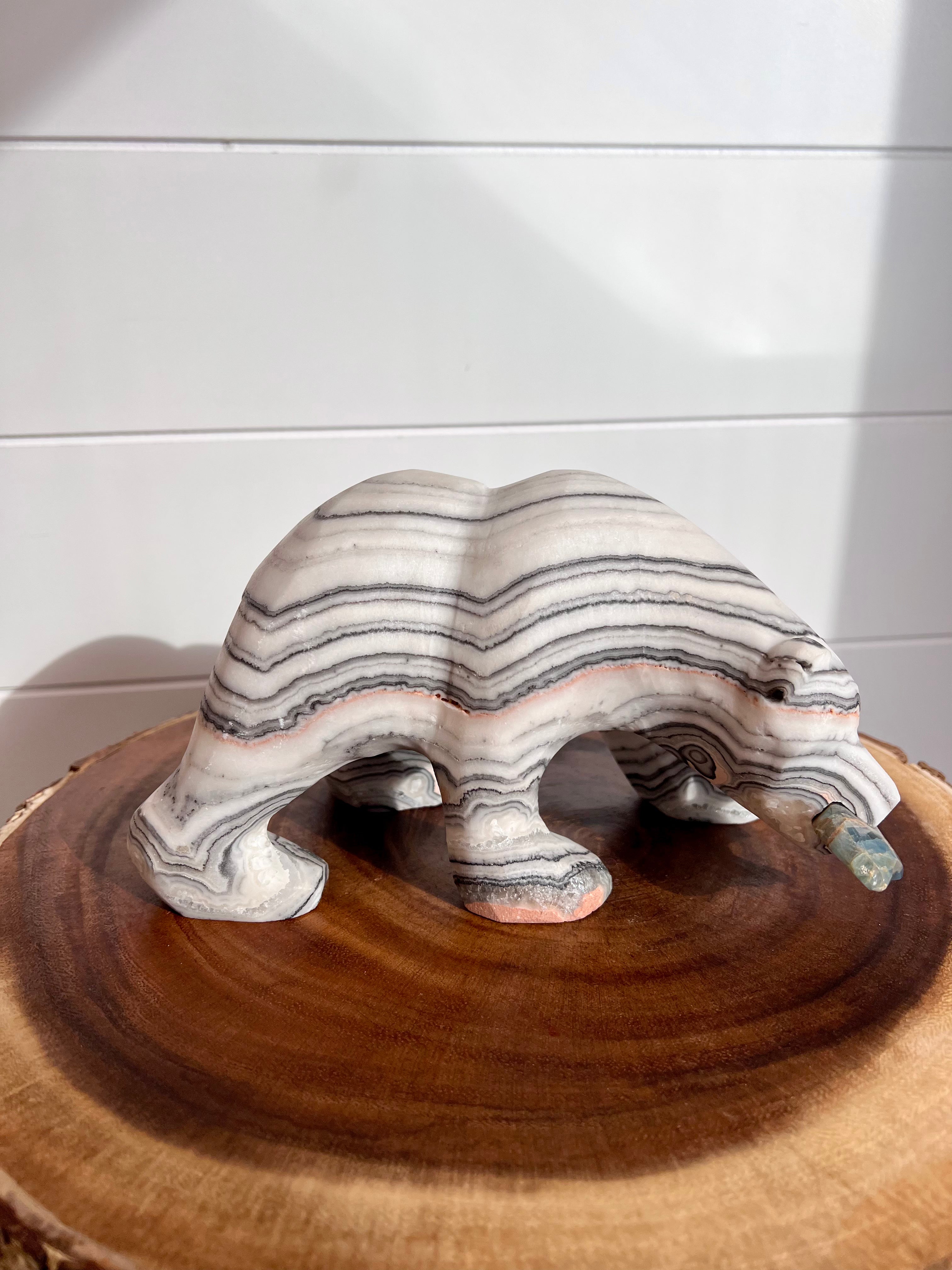 Mexican Zebra Calcite Bear - 333