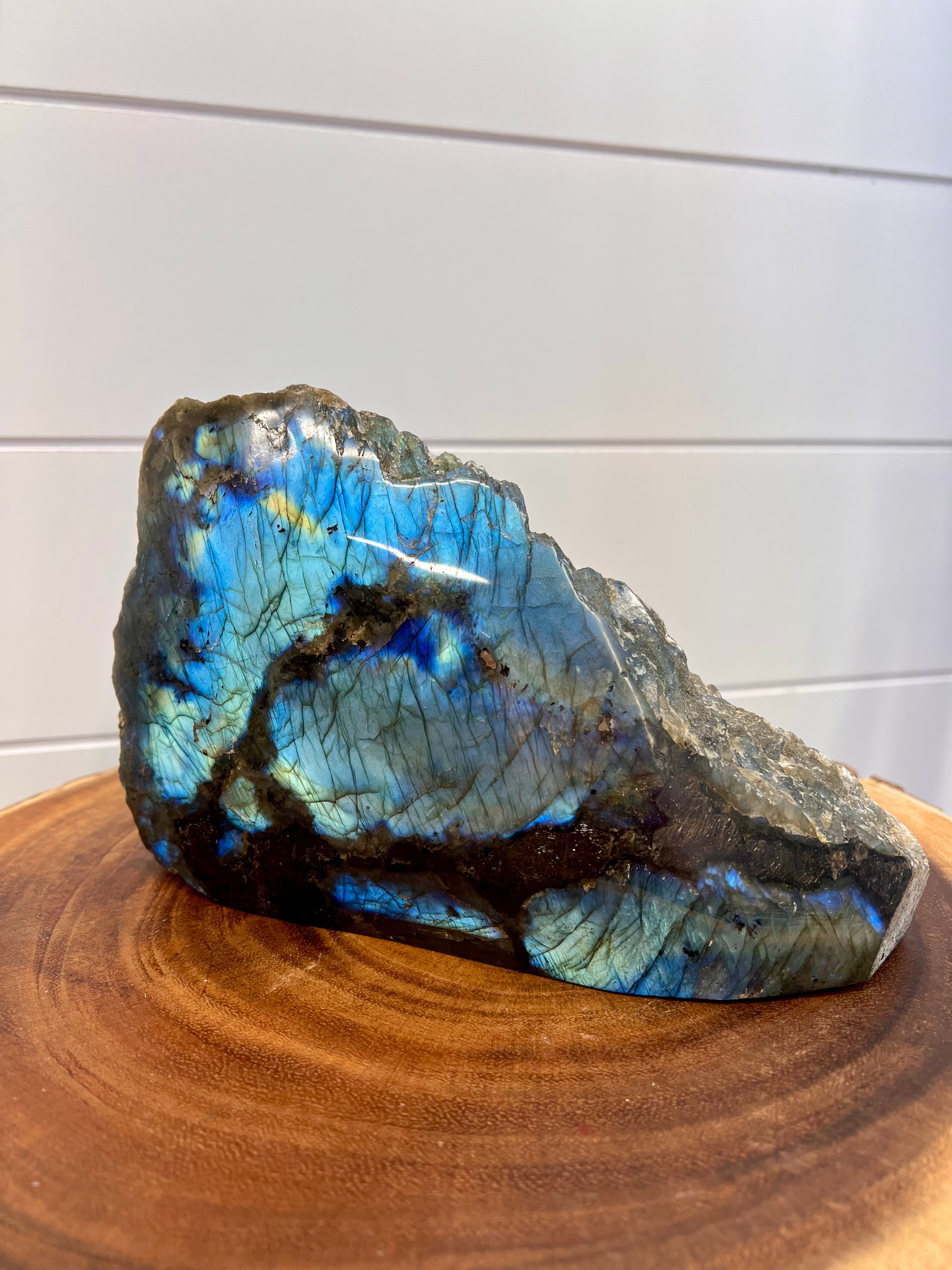 Half Polished Labradorite Freeform -114