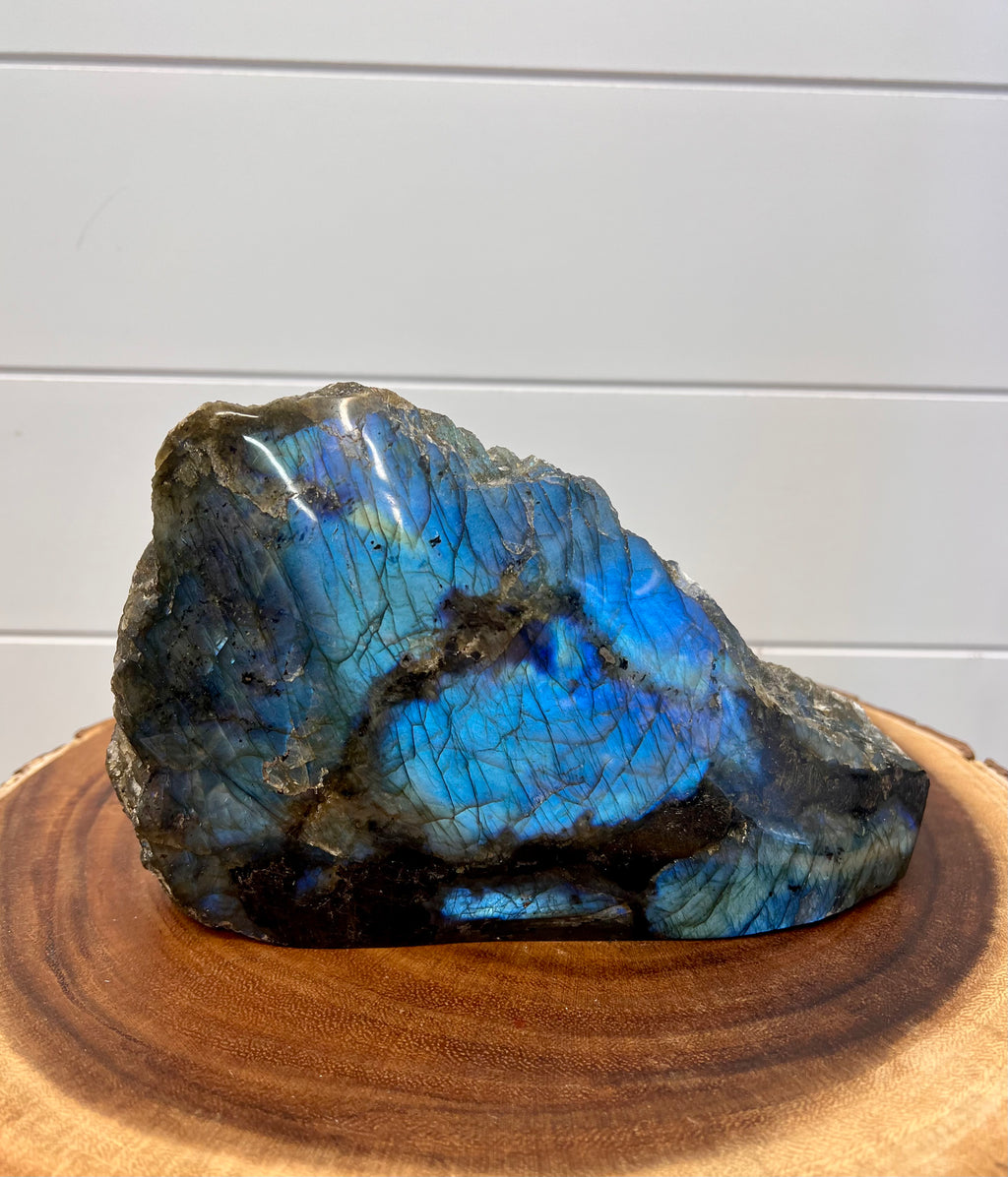 Half Polished Labradorite Freeform -114