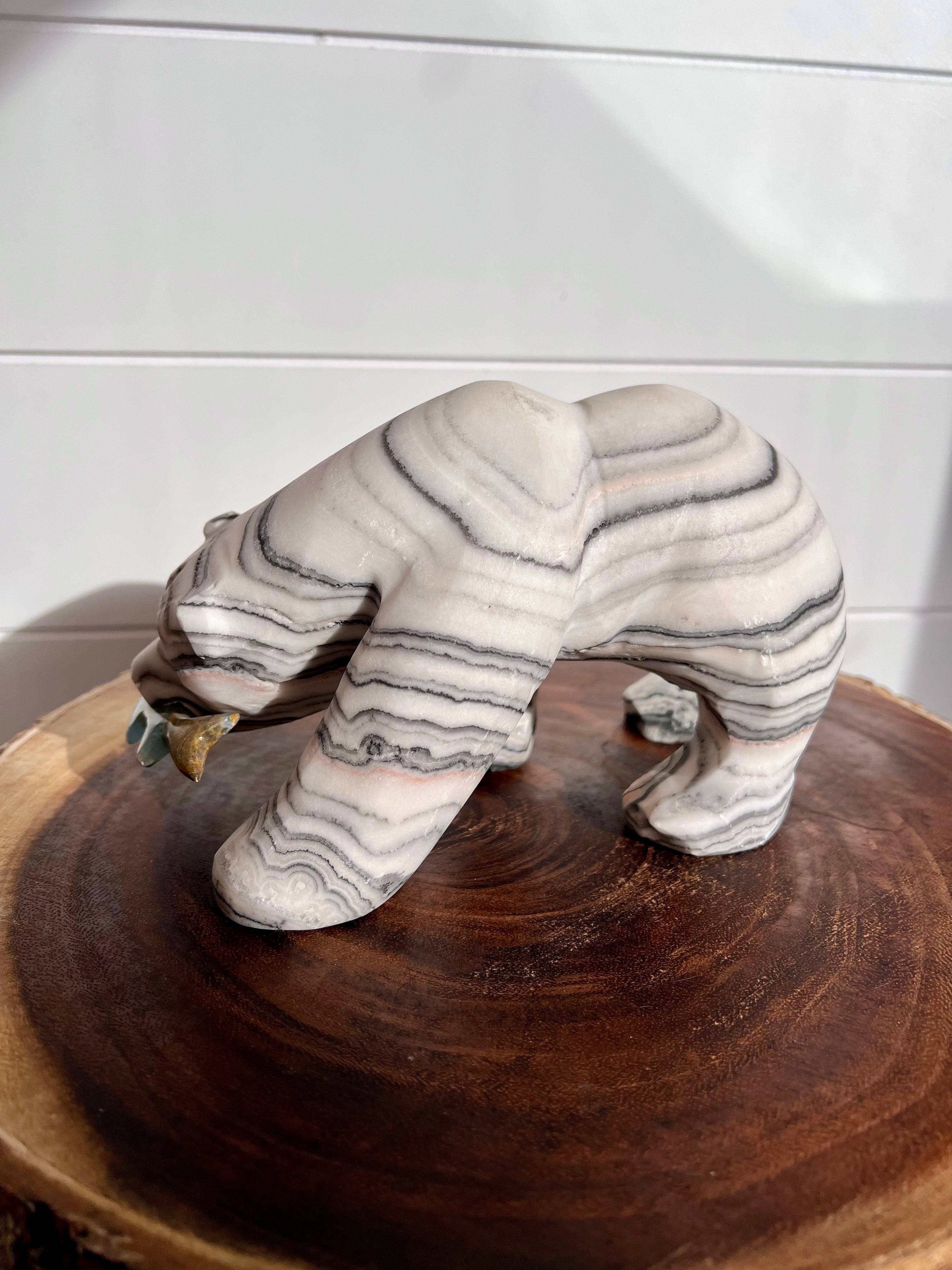 Mexican Zebra Calcite Bear - 333