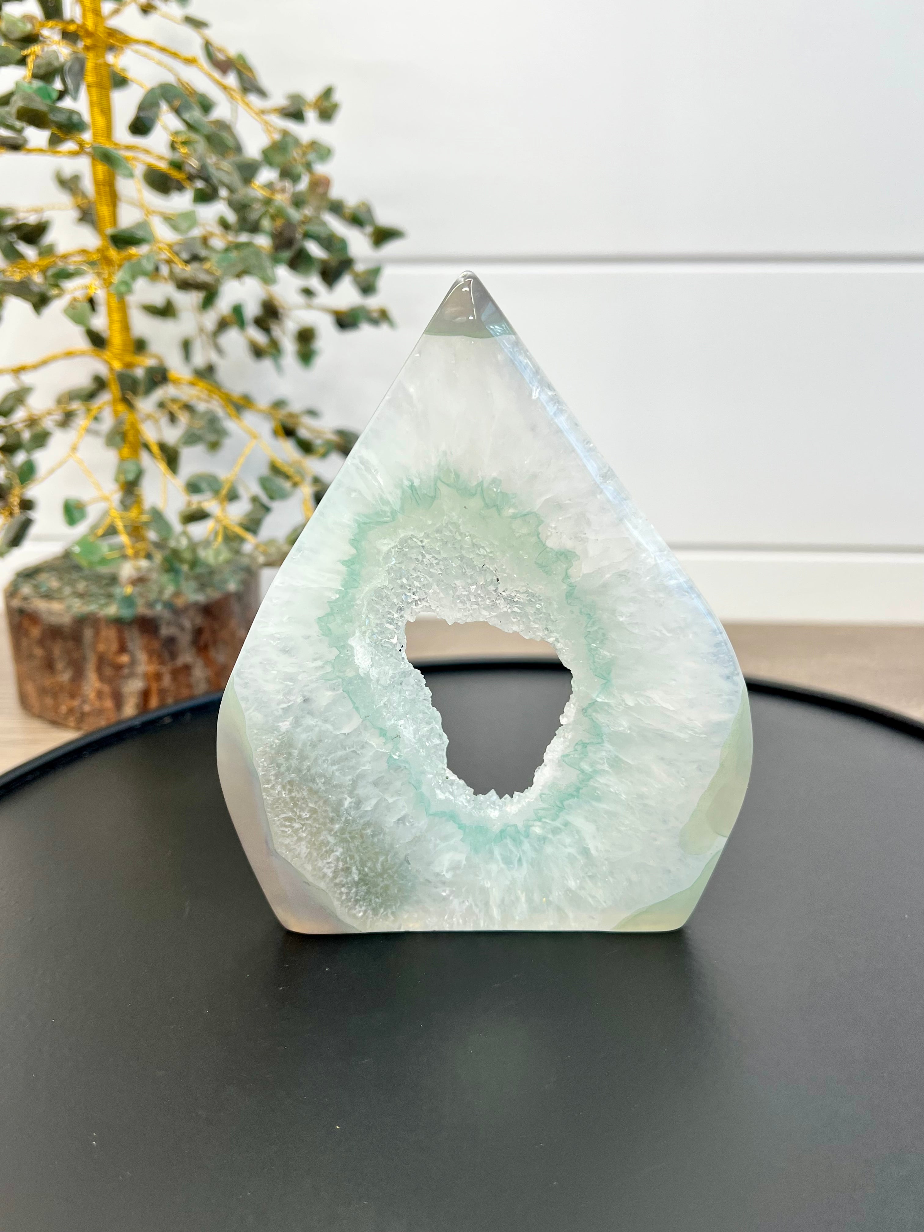 Mint Frost Druzy Agate Teardrop | 58