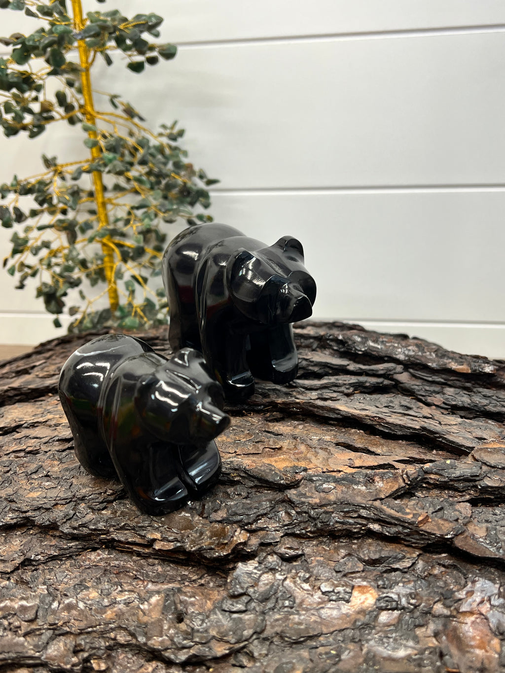 Hand Carved Black Onyx Bears - 35/49