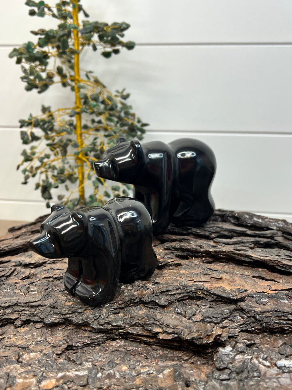 Hand Carved Black Onyx Bears - 35/49