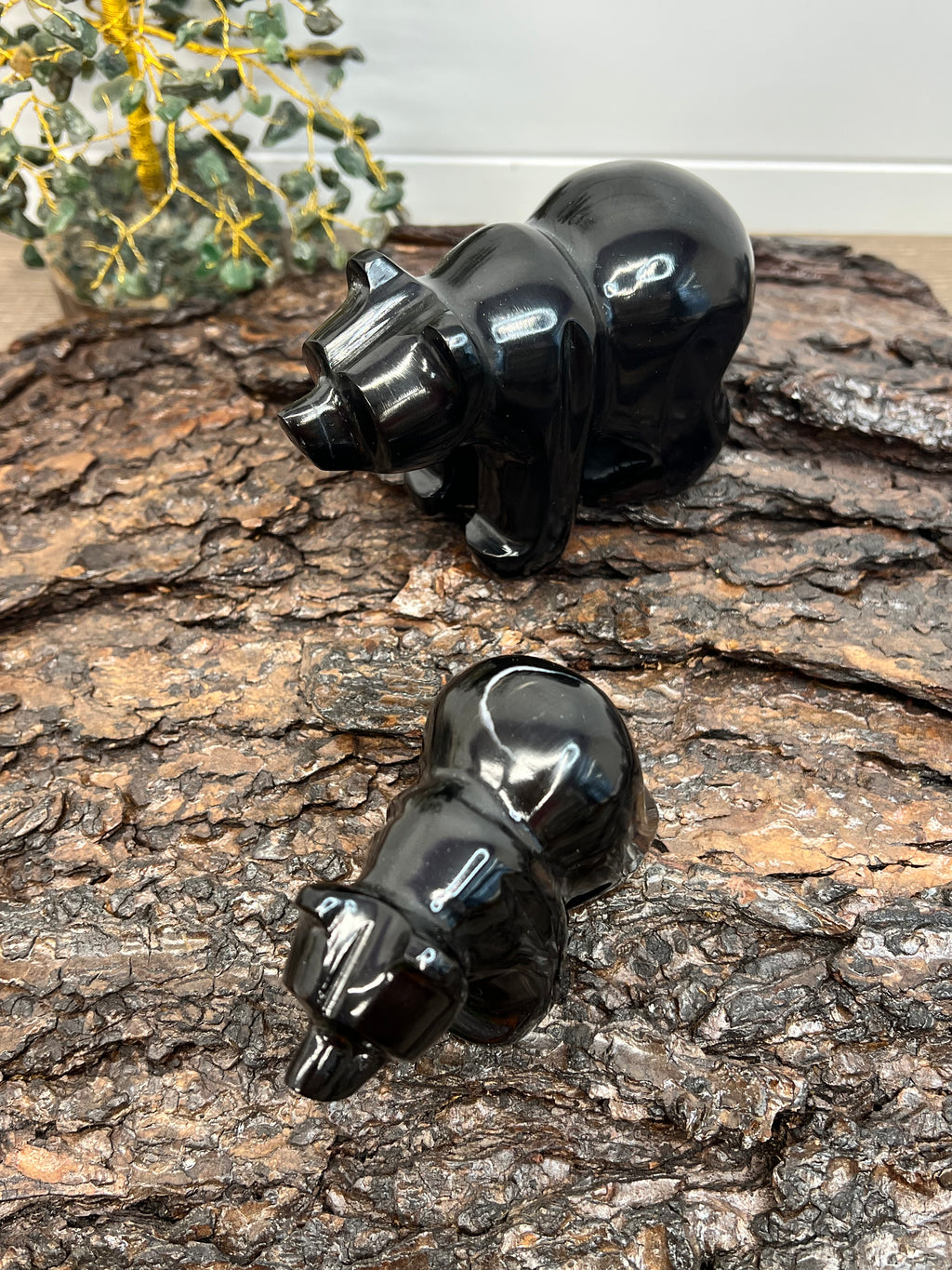 Hand Carved Black Onyx Bears - 35/49