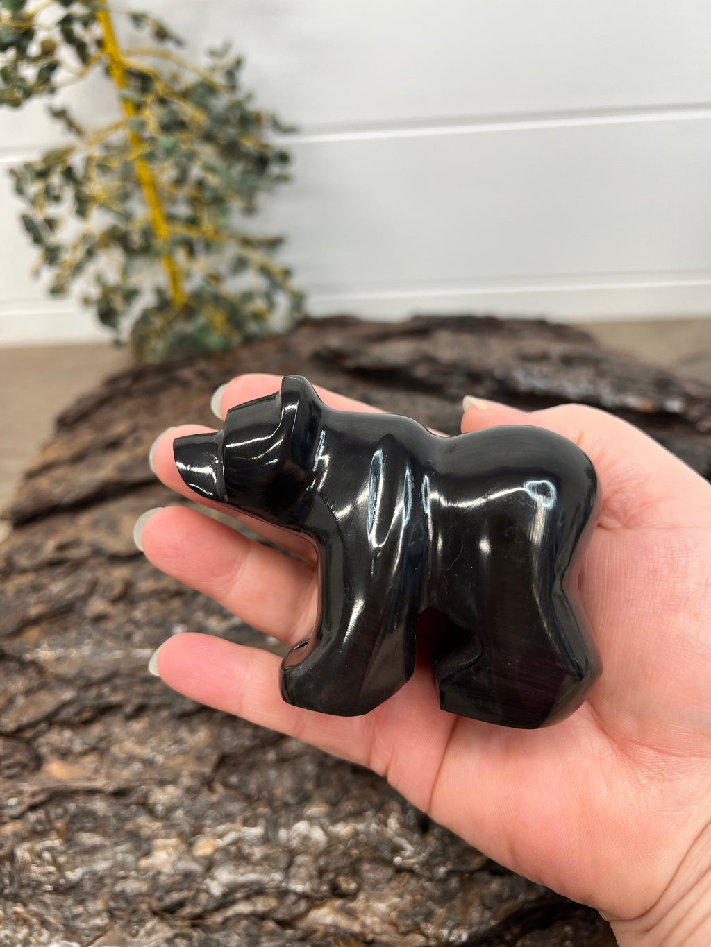 Hand Carved Black Onyx Bears - 35/49