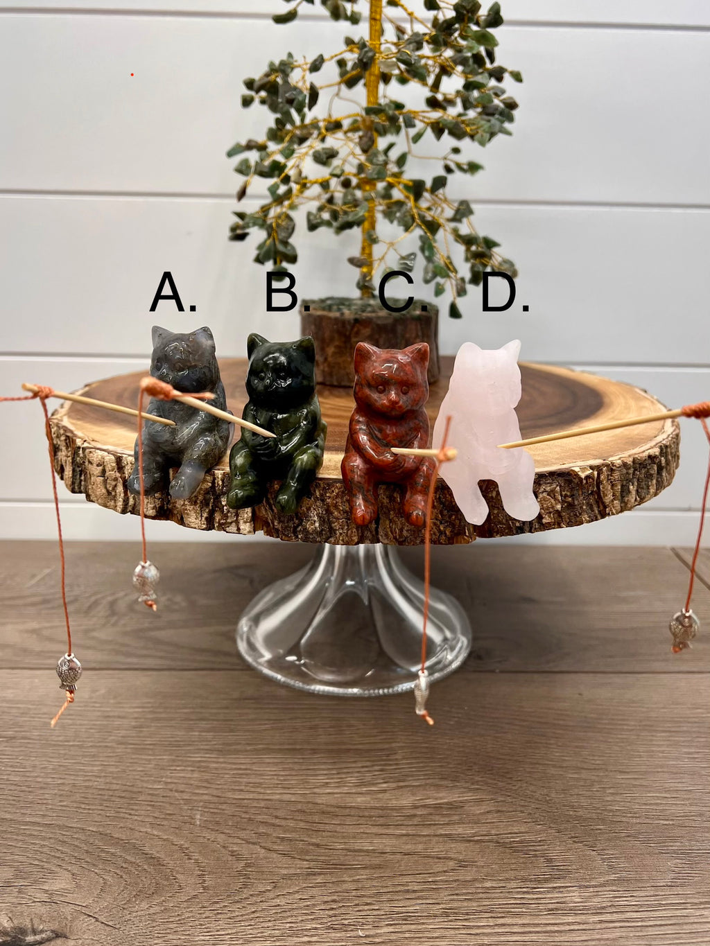 Sitting Fishing Kitty Carvings -25