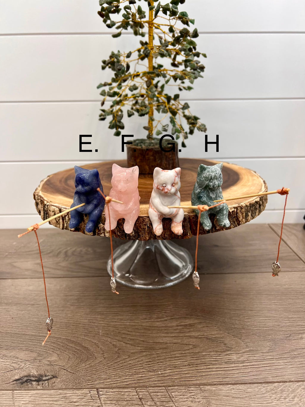 Sitting Fishing Kitty Carvings -25