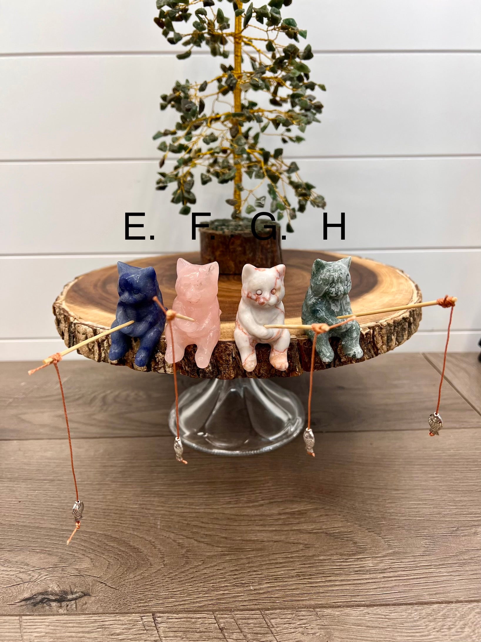 Sitting Fishing Kitty Carvings -25