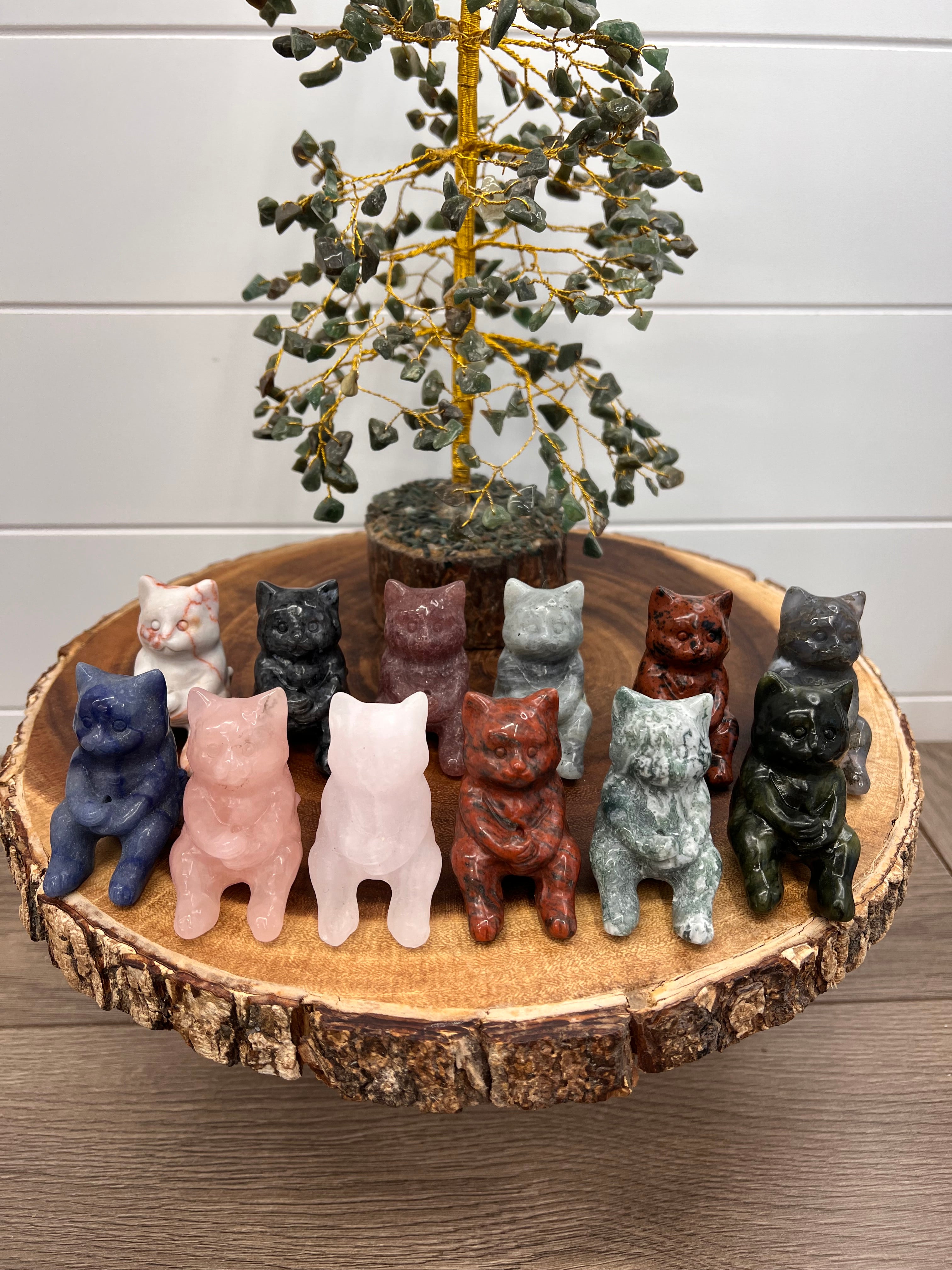Sitting Fishing Kitty Carvings -25